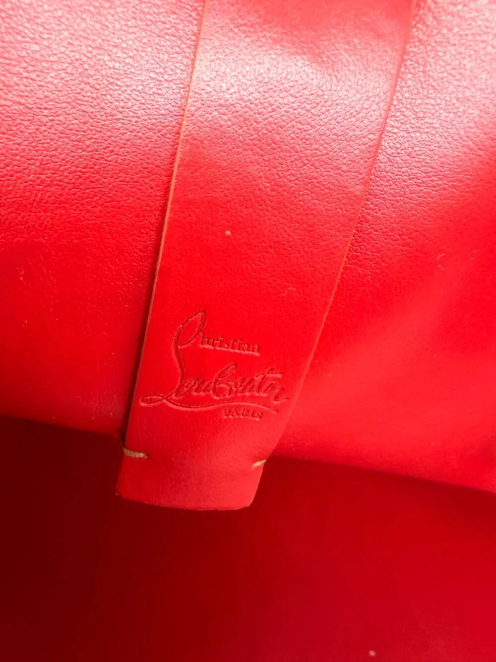 Christian Louboutin CABATA Spiked Studded Empire Leather Tote Bag w. Pouch